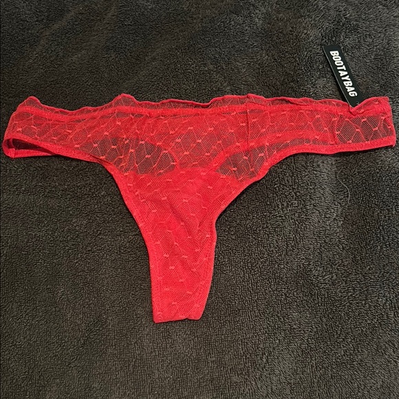 Bootay Bag Red Lace Thong - Picture 1 of 3